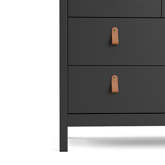 Barcila Wooden Chest Of Drawers With 8 Drawers In Matt Black