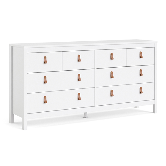 Barcila Wooden Chest Of Drawers With 8 Drawers In White