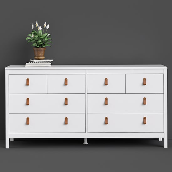 Product photograph of Barcila Large Chest Of Drawers In White With 8 Drawers from Furniture in Fashion