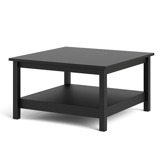 Barcila Wooden Square Coffee Table In Matt Black