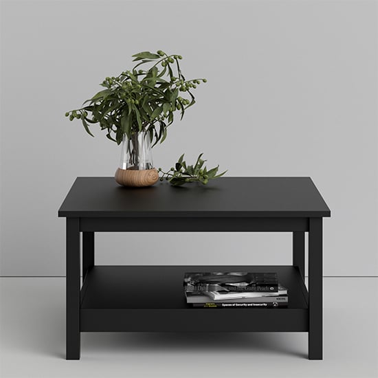 Product photograph of Barcila Square Wooden Coffee Table In Matt Black from Furniture in Fashion