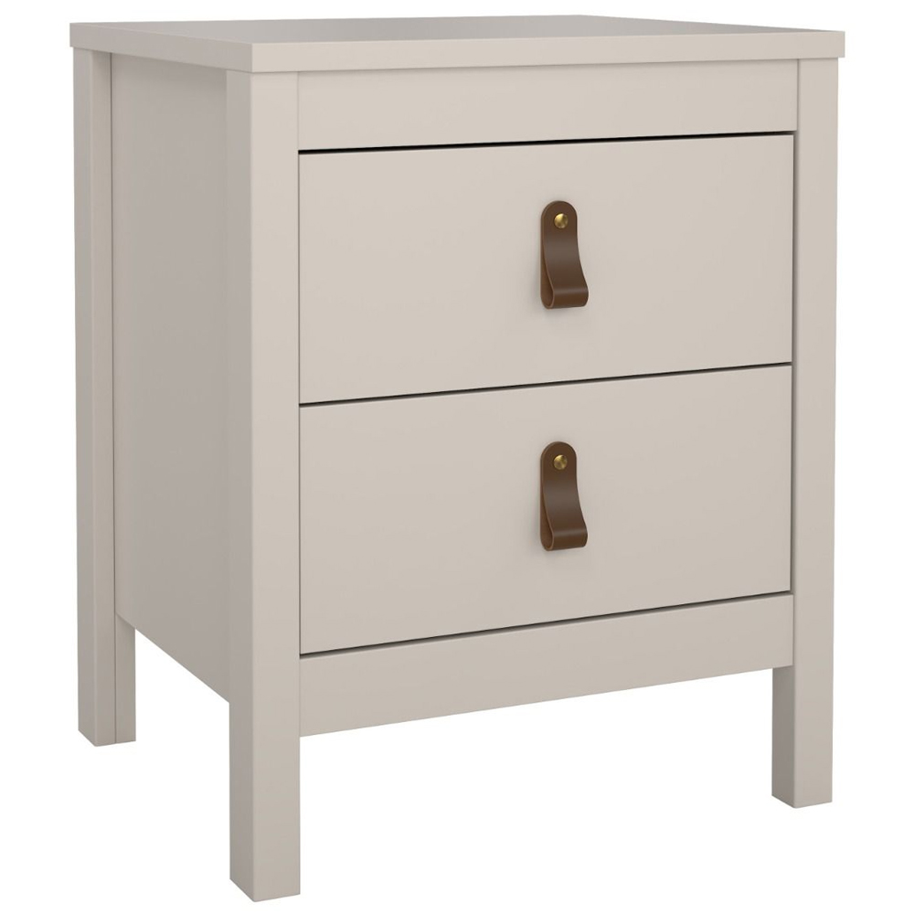 Barcila Wooden Bedside Cabinet With 2 Drawers In Cashmere