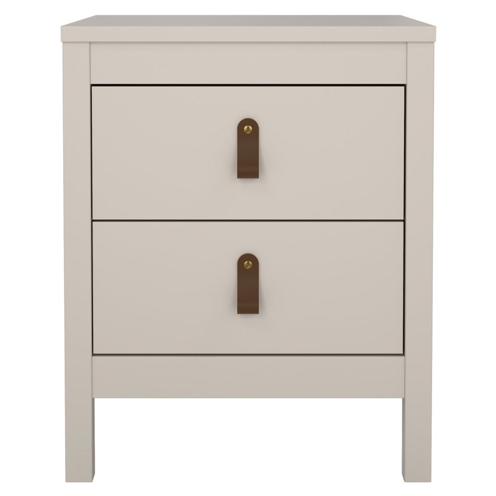 Barcila Wooden Bedside Cabinet With 2 Drawers In Cashmere