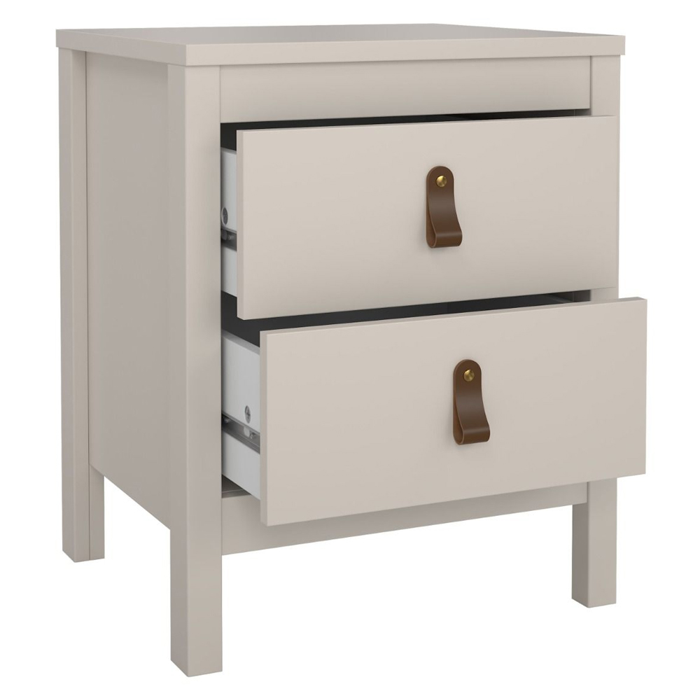 Barcila Wooden Bedside Cabinet With 2 Drawers In Cashmere