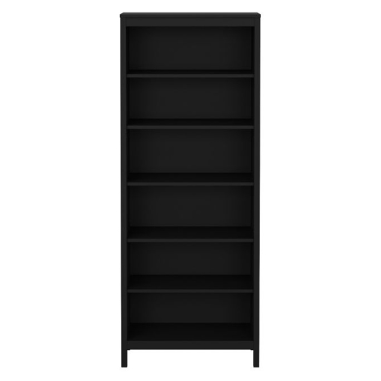 Barcila Wooden Bookcase With 5 Shelves In Black
