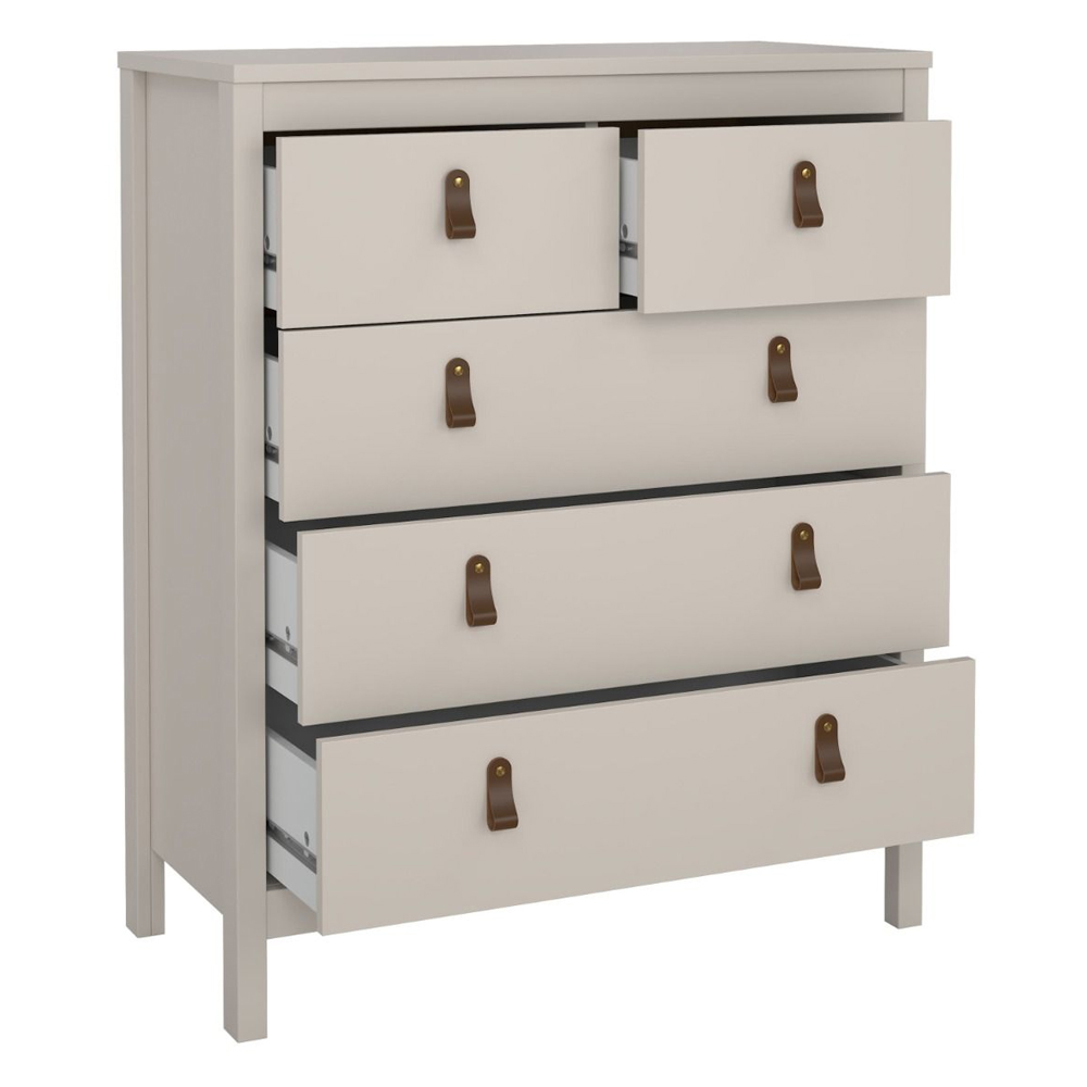 Barcila Wooden Chest Of 5 Drawers In Cashmere