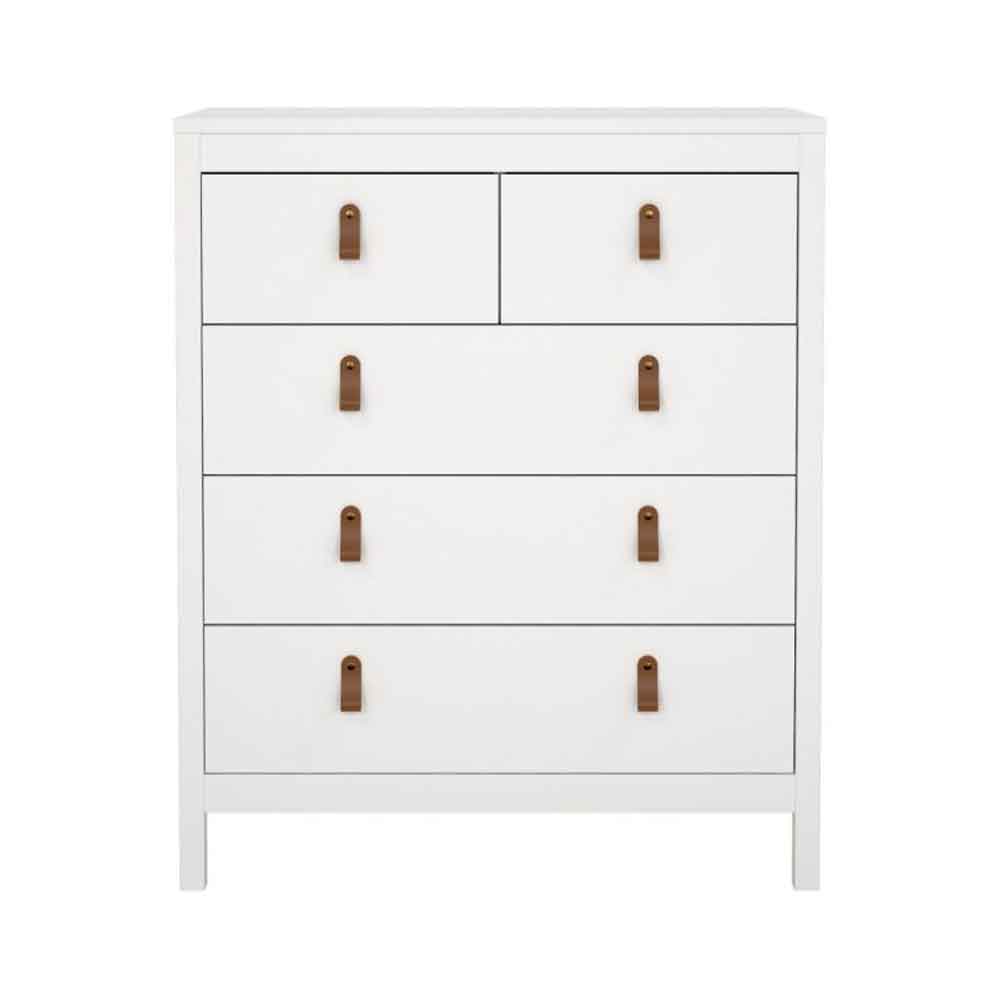 Barcila Wooden Chest Of Drawers With 5 Drawers In White