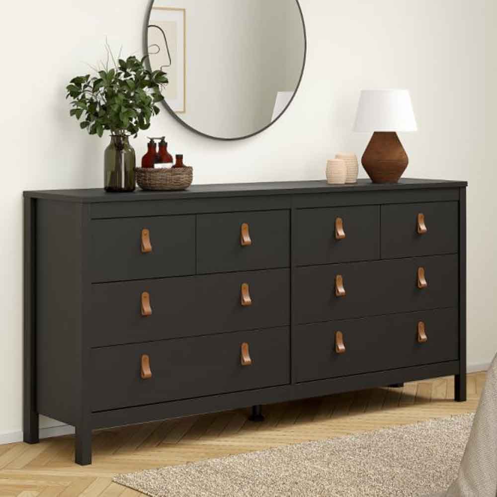 Barcila Wooden Chest Of 8 Drawers in Matt Black