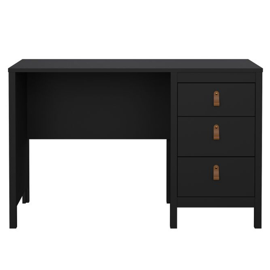 Barcila Wooden Computer Desk With 3 Drawers In Black