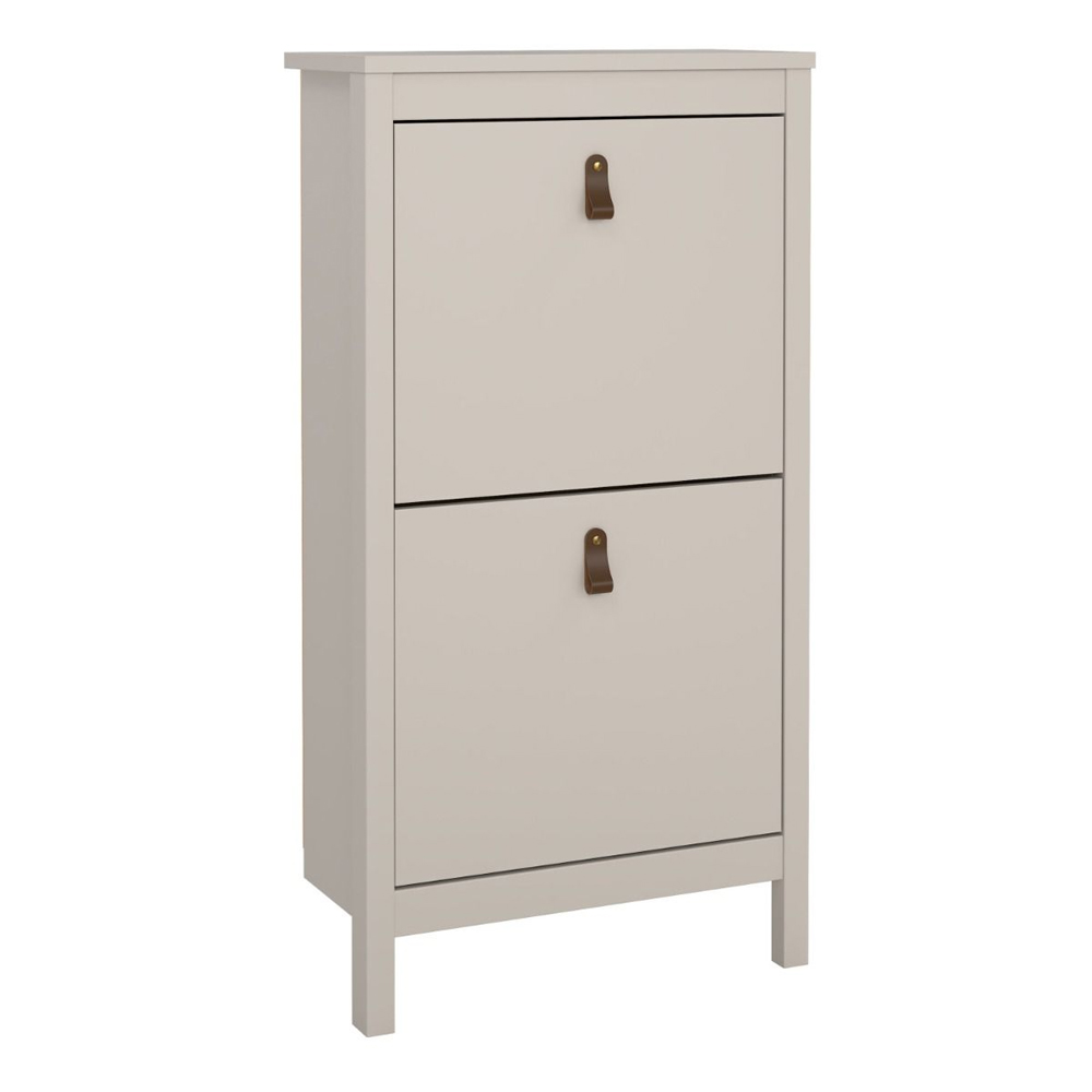 Barcila Wooden Shoe Cabinet With 2 Flap Doors In Cashmere