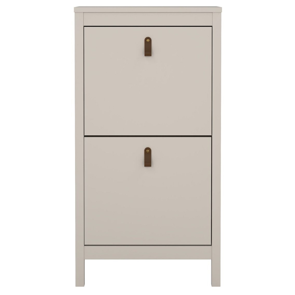 Barcila Wooden Shoe Cabinet With 2 Flap Doors In Cashmere
