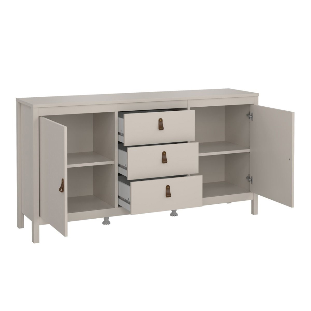 Barcila Wooden Sideboard With 2 Doors 3 Drawers In Cashmere