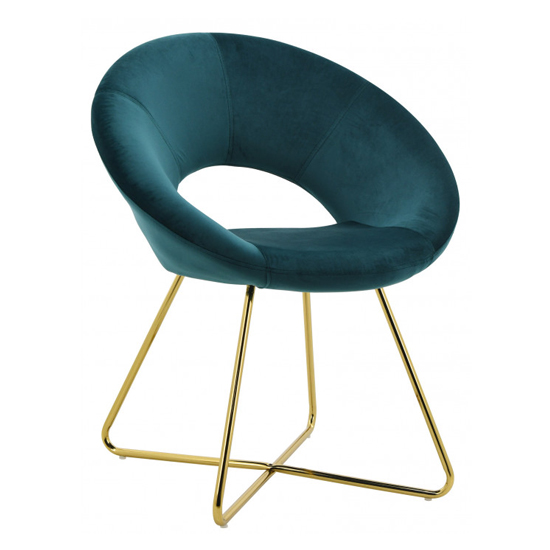 Barclay Velvet Dining Chair In Green With Gold Steel Legs_2
