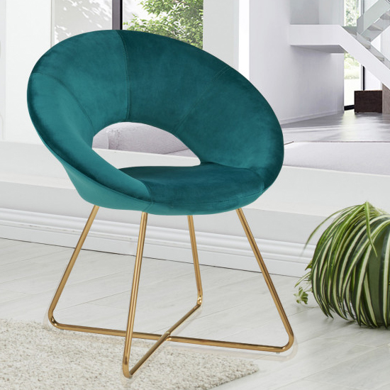 Barclay Velvet Dining Chair In Green With Gold Steel Legs Furniture