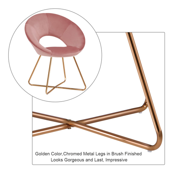 Barclay Velvet Dining Chair In Taupe With Gold Steel Legs_4