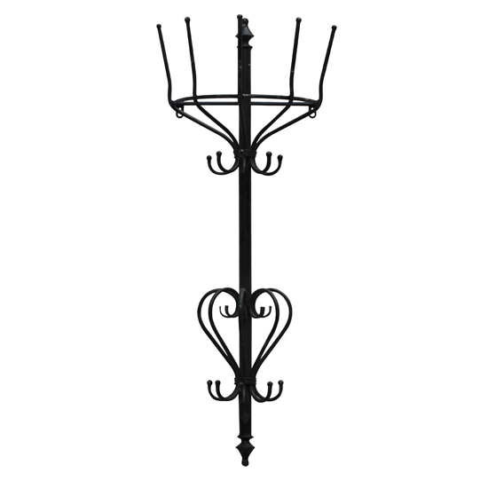 Barcon Loft Wall Hanging Metal Coat Rack In Black thumbnail