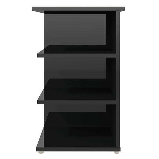 Bardia High Gloss Side Table With 3 Shelves In Black_3