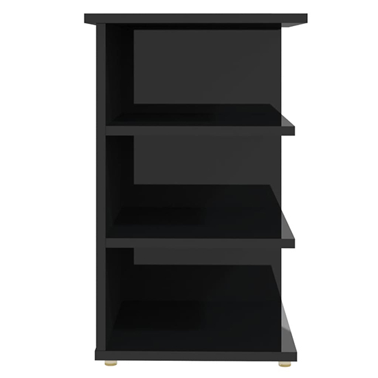 Bardia High Gloss Side Table With 3 Shelves In Black_4