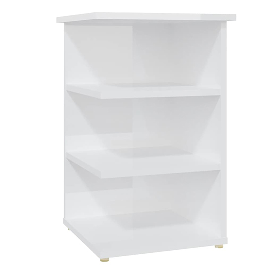 Bardia High Gloss Side Table With 3 Shelves In White_2