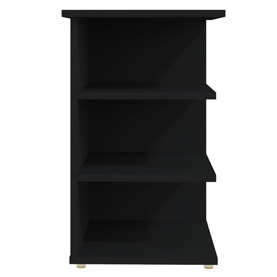 Bardia Wooden Side Table With 3 Shelves In Black_4