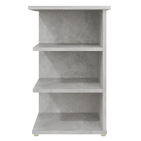 Bardia Wooden Side Table With 3 Shelves In Concrete Effect
