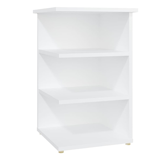 Bardia Wooden Side Table With 3 Shelves In White_2