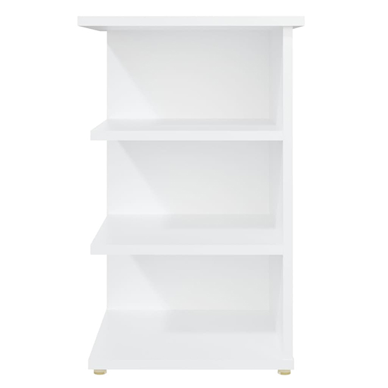 Bardia Wooden Side Table With 3 Shelves In White