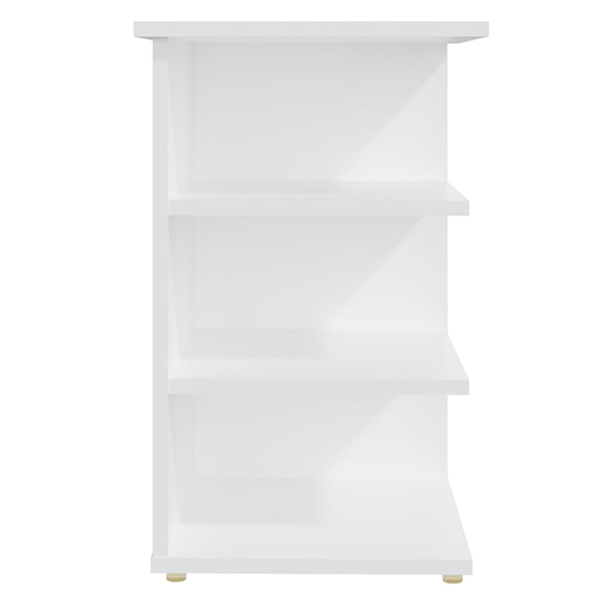 Bardia Wooden Side Table With 3 Shelves In White_4