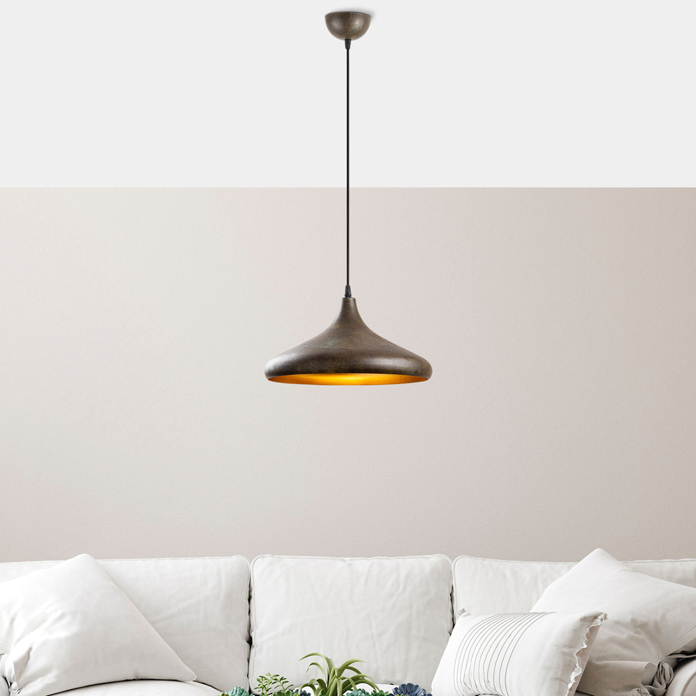 Barek Metal Ceiling Pendant Light in Patina
