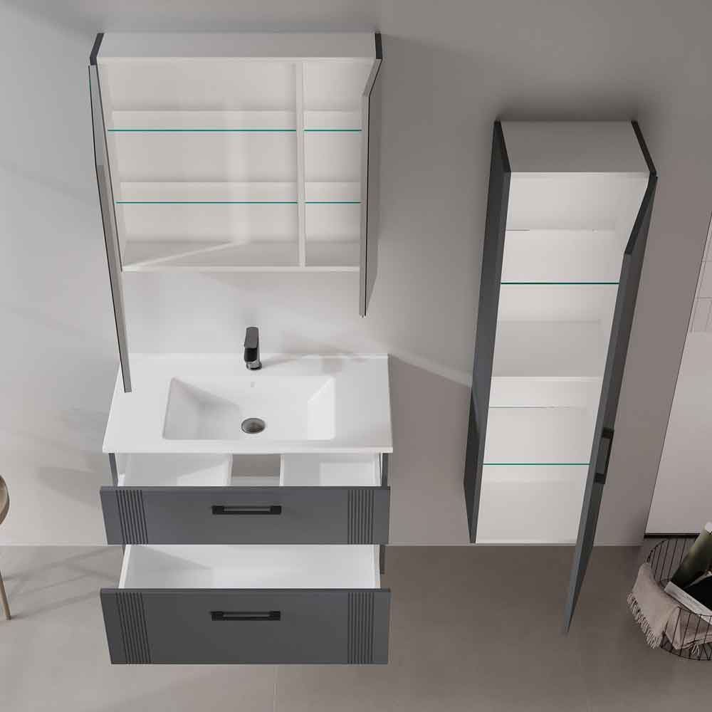 Bari Large Wooden Bathroom Furniture Set with 2 Doors 2 Drawers in Anthracite