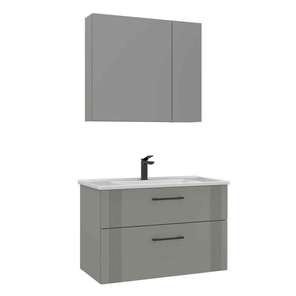 Bari Large Wooden Bathroom Furniture Set with 2 Doors 2 Drawers in Cashmere