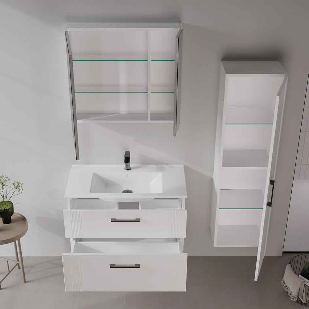 Bari Large Wooden Bathroom Furniture Set with 2 Doors 2 Drawers in White
