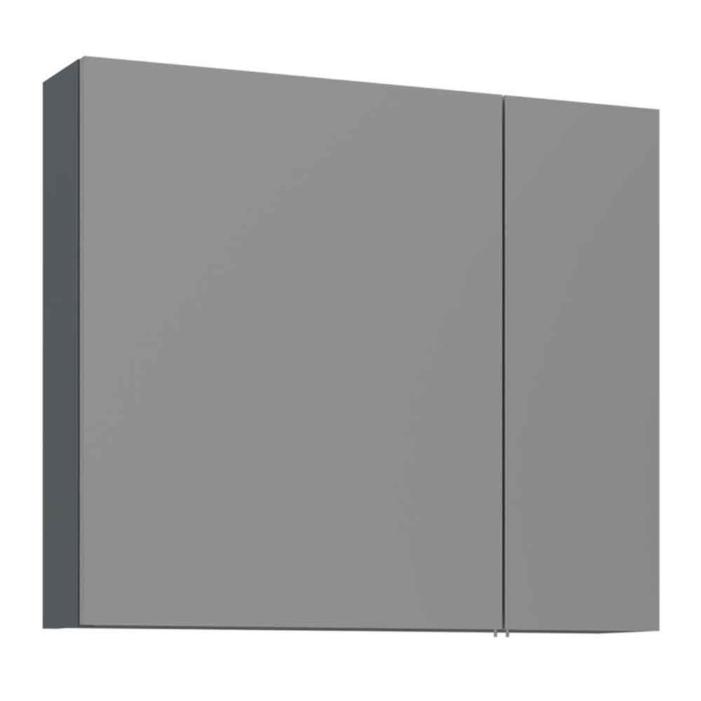 Bari Large Wooden Wall Mounted Bathroom Mirror Cabinet with 2 Doors in Anthracite