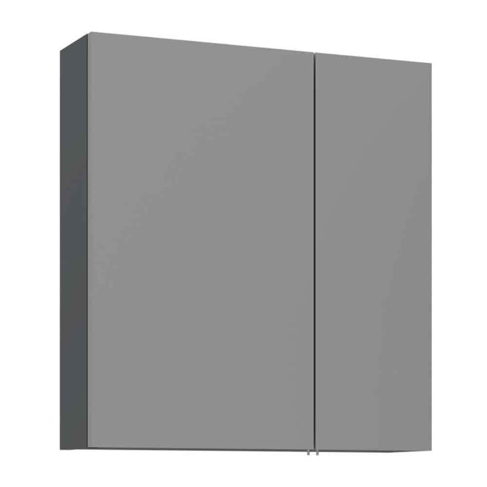 Bari Small Wooden Wall Mounted Mirror Cabinet with 2 Doors in Anthracite