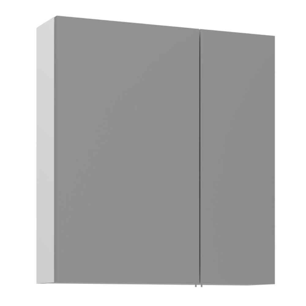 Bari Small Wooden Wall Mounted Mirror Cabinet with 2 Doors in White