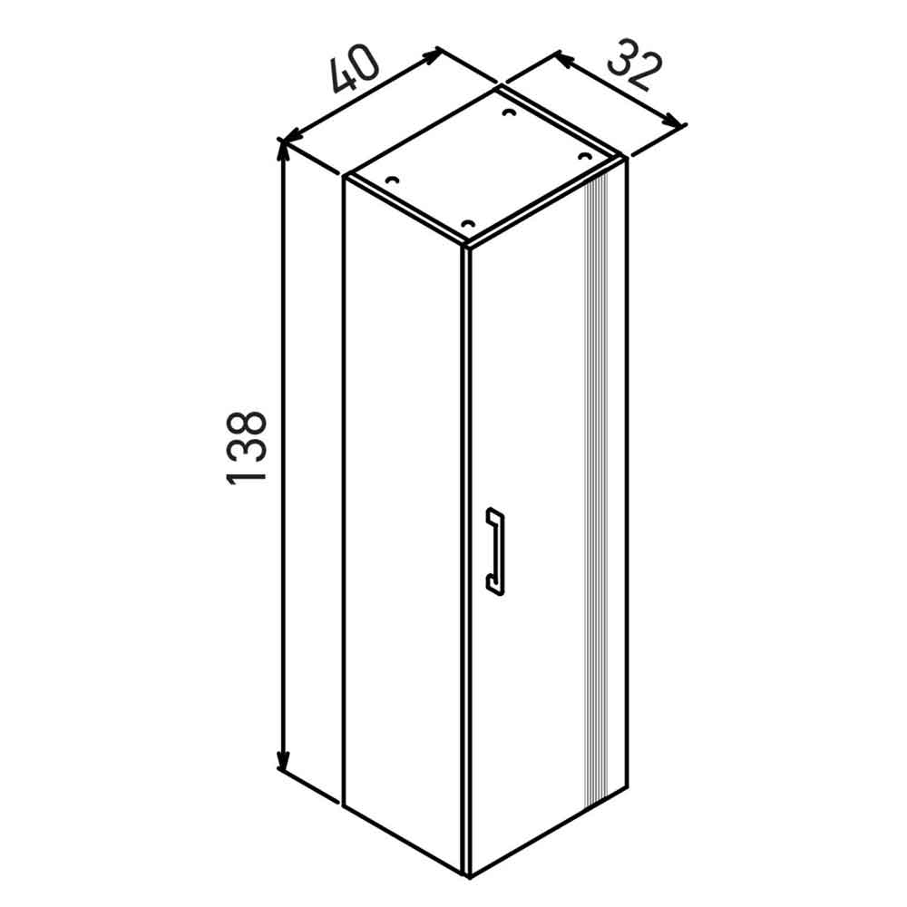 Bari Tall Wooden Bathroom Storage Cabinet in White