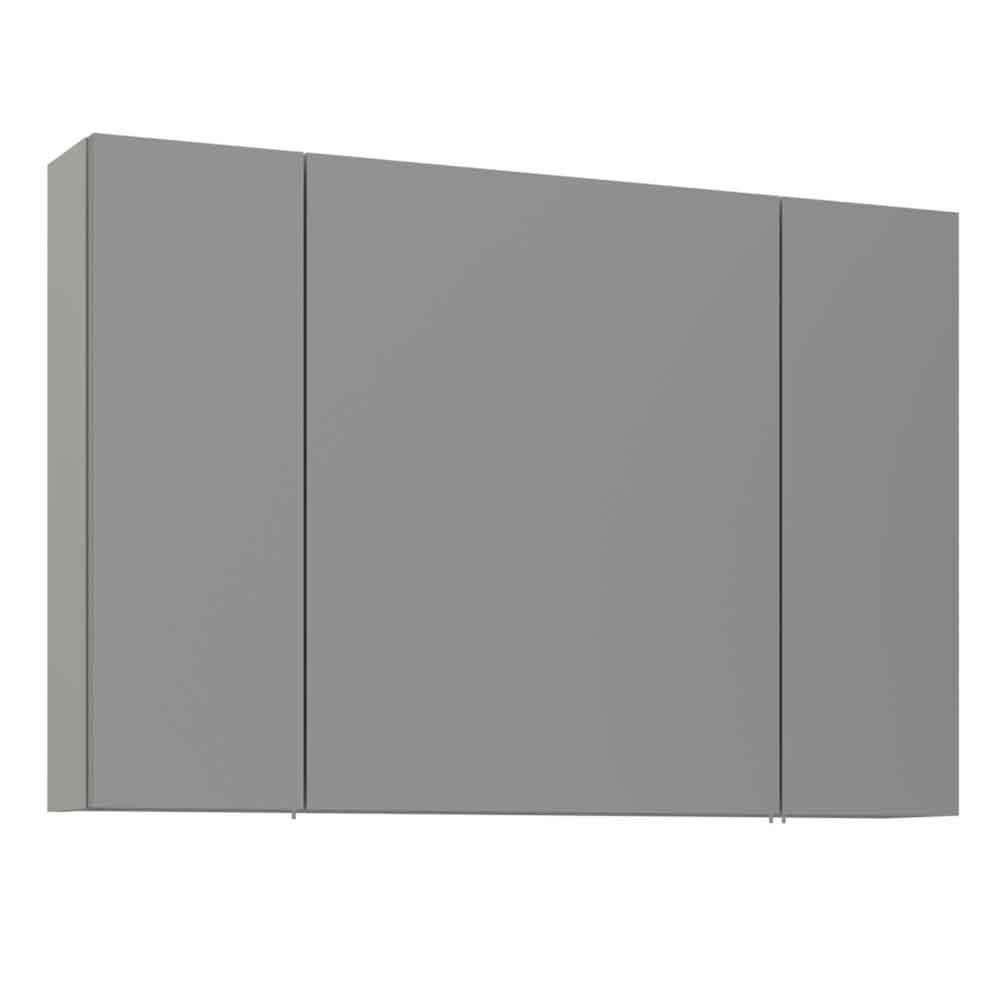 Bari Wooden Wall Mounted Bathroom Mirror Cabinet with 3 Doors in Cashmere