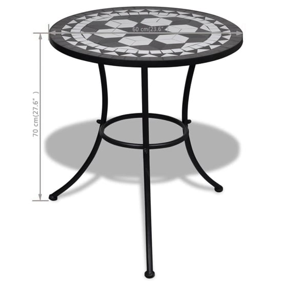 Barkla Mosaic Bistro Table In Black And White_4