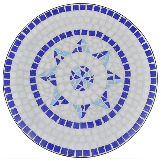 Barkla Mosaic Bistro Table In Blue And White
