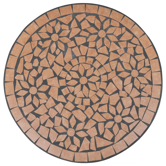 Barkla Mosaic Bistro Table In Terracotta