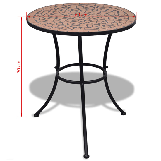 Barkla Mosaic Bistro Table In Terracotta