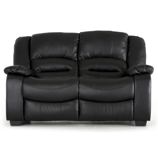 Product photograph of Barletta Upholstered Leather 2 Seater Sofa In Black from Furniture in Fashion