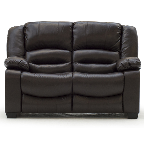 Product photograph of Barletta Upholstered Leather 2 Seater Sofa In Brown from Furniture in Fashion