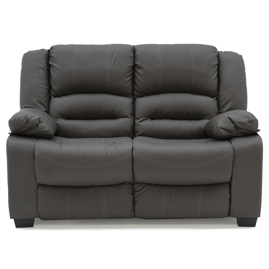 Product photograph of Barletta Upholstered Leather 2 Seater Sofa In Grey from Furniture in Fashion