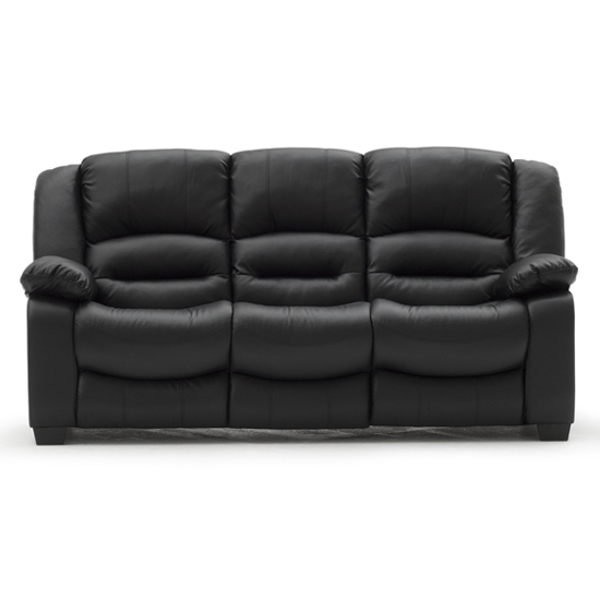 Product photograph of Barletta Upholstered Leather 3 Seater Sofa In Black from Furniture in Fashion