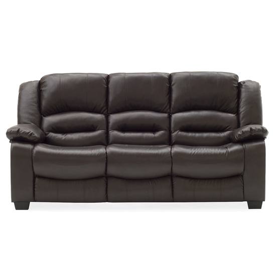 Photo of Barletta upholstered leather 3 seater sofa in brown