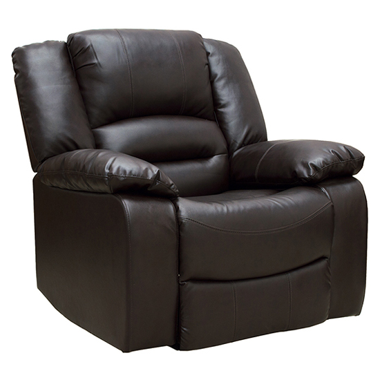 Read more about Barletta upholstered recliner leather armchair in brown