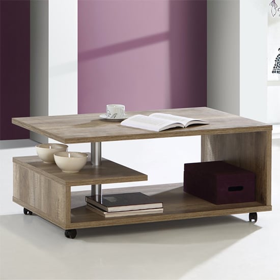 Read more about Barletta wooden g-shape coffee table in antique oak