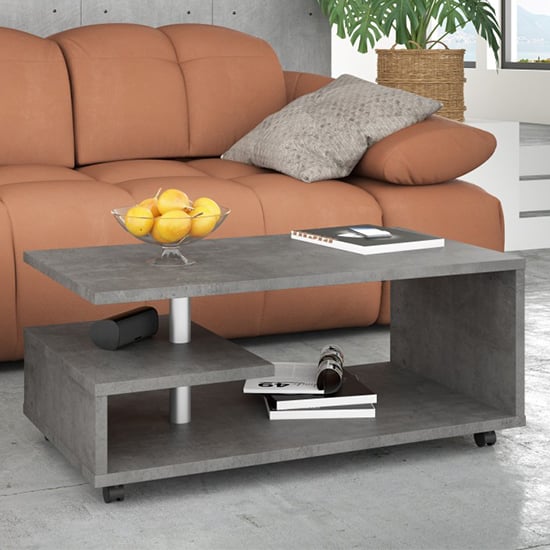Read more about Barletta wooden g-shape coffee table in concrete dark grey