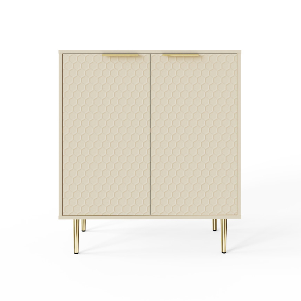 Barlon Wooden Storage Cabinet with 2 Doors in Ivory